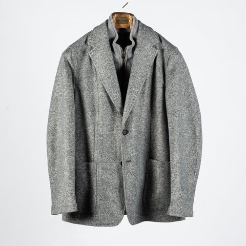 Fradi Textured Grey Travel Blazer Jacket - Wool, Italian, Made In Italy
