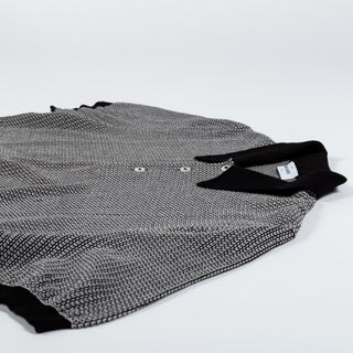 Gran Sasso Black & White Jacquard Knit Polo - Cotton, Made In Italy - View 7
