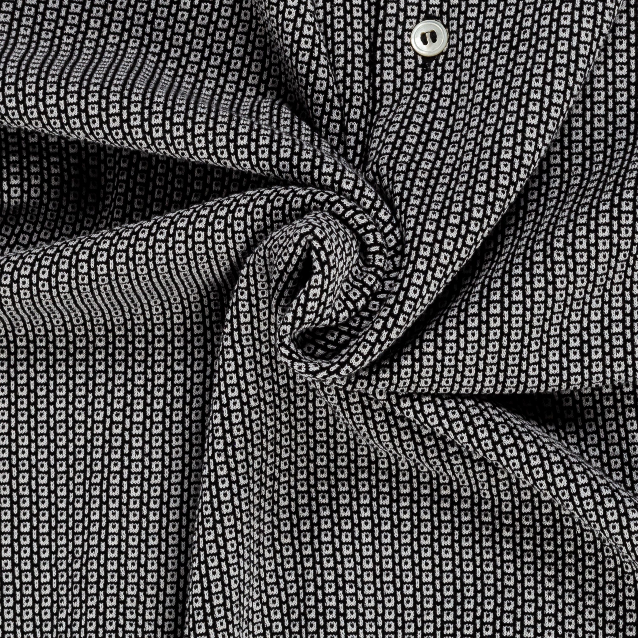 Black & White Jacquard Knit Polo – Mr.Derk