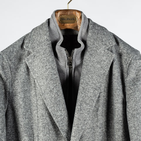 Fradi Textured Grey Travel Blazer Jacket - Wool, Italian, Made In Italy - View 7