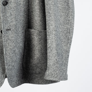 Fradi Textured Grey Travel Blazer Jacket - Wool, Italian, Made In Italy - Back View