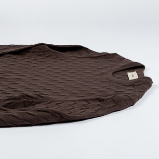 Gran Sasso Brown Patterned Checked Crew Neck - Cotton, Made In Italy - View 7