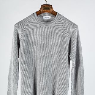 Gran Sasso Grey Ribbed Crew Neck 5