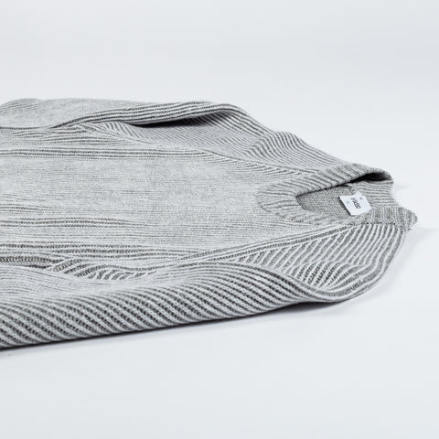 Gran Sasso Grey Ribbed Crew Neck - Cotton, Linen, Textured, Made In Italy - View 7