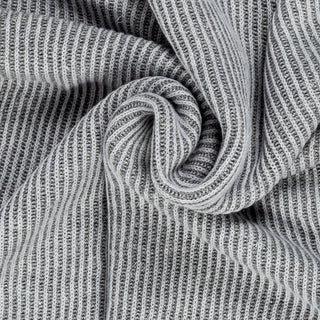 Gran Sasso Grey Ribbed Crew Neck - Cotton, Linen, Textured, Made In Italy - Alternate View