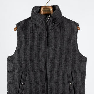 Fradi Charcoal Ribbed Wool Vest - Wool, Polyester, Viscose - View 5