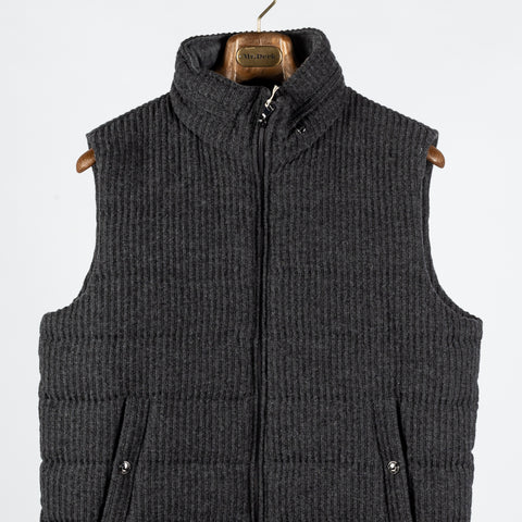 Fradi Charcoal Ribbed Wool Vest - Wool, Polyester, Viscose - View 5