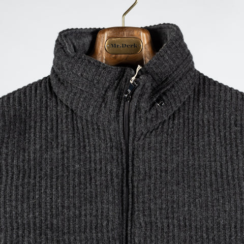 Fradi Charcoal Ribbed Wool Vest - Wool, Polyester, Viscose - View 6