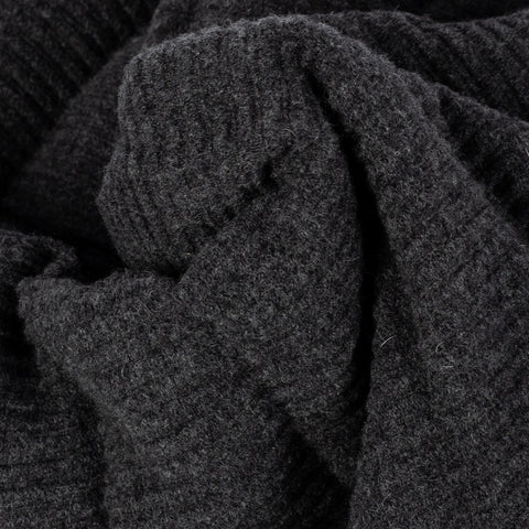 Fradi Charcoal Ribbed Wool Vest - Wool, Polyester, Viscose - Alternate View