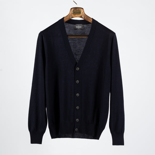 Navy 6 Button Wool Cardigan