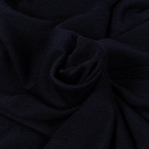 Gran Sasso Navy 6 Button Wool Cardigan - Wool, Merino, Ribbed, Made In Italy - Alternate View