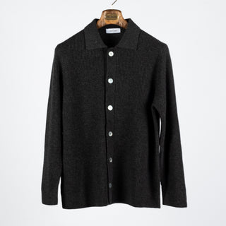 Charcoal Wool Cashmere Overshirt - Mr.Derk