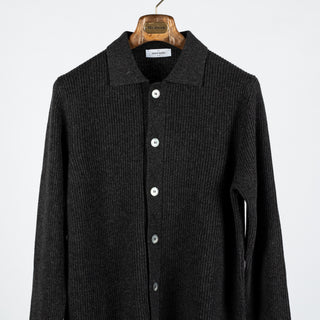 Charcoal Wool Cashmere Overshirt - Mr.Derk