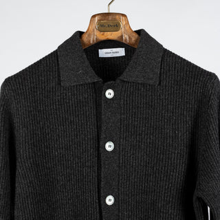 Charcoal Wool Cashmere Overshirt - Mr.Derk