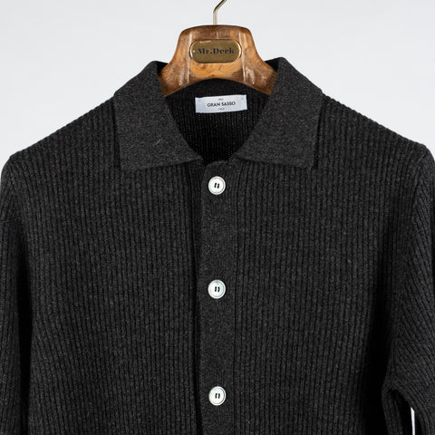 Charcoal Wool Cashmere Overshirt - Mr.Derk
