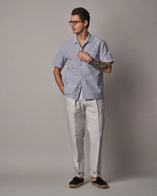 Informale Blue & White Stripped SH65 Cabana Overshirt 3