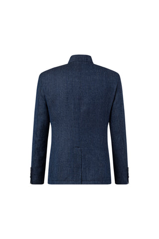 Joop Textured Navy Hiro Jacket - Wool, Linen, Denim, Slim Fit - View 5