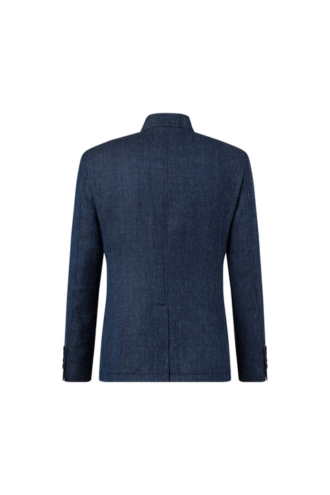 Joop Textured Navy Hiro Jacket - Wool, Linen, Denim, Slim Fit - View 5