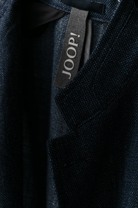 Joop Textured Navy Hiro Jacket - Wool, Linen, Denim, Slim Fit - Alternate View