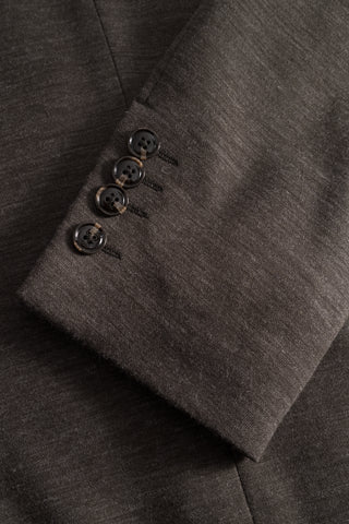 Joop Brown Huntsville Hooded Blazer - Wool, Cotton, Polyester, Slim Fit, Knit - Back View