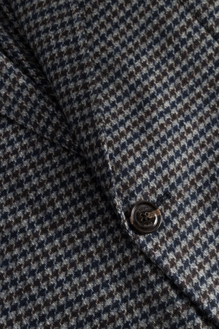 Joop Multi Houndstooth Hoverest Blazer - Navy, Wool, Slim Fit - Detail View