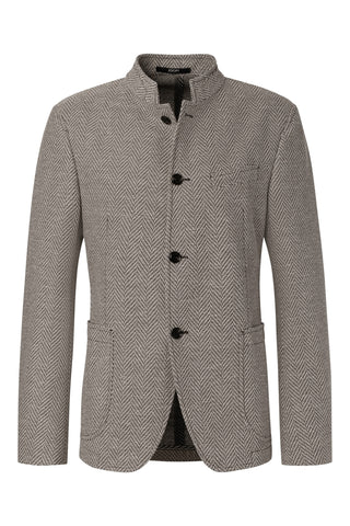 Joop Brown Herringbone Hiro Jacket - Cotton, Polyester, Slim Fit