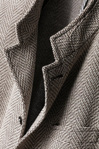 Joop Brown Herringbone Hiro Jacket - Cotton, Polyester, Slim Fit - Detail View