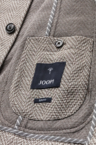 Joop Brown Herringbone Hiro Jacket - Cotton, Polyester, Slim Fit - View 5