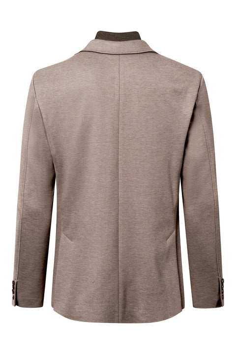 Joop Textured Tan Harco Blazer w/ Removable Bib - Denim, Stretch, Slim Fit - View 5