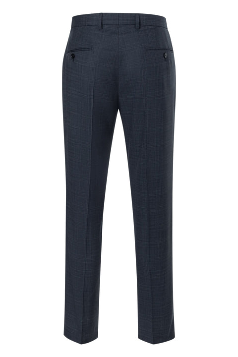Joop Navy Herby-Blayr Checked Wool Suit - Wool, Italian, Slim Fit - View 9