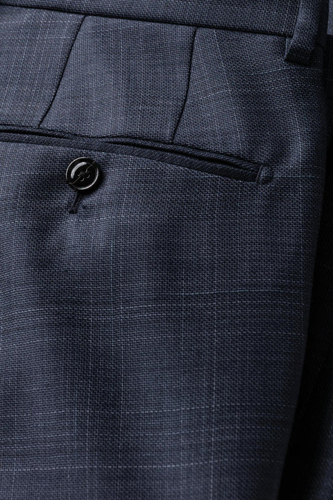 Joop Navy Herby-Blayr Checked Wool Suit - Wool, Italian, Slim Fit - View 8