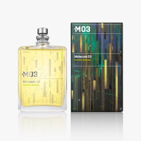 Escentric Molecules Molecule 03 100ml bottle beside its carton
