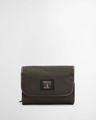 Barbour Olive Wax Wash Hang Bag 1