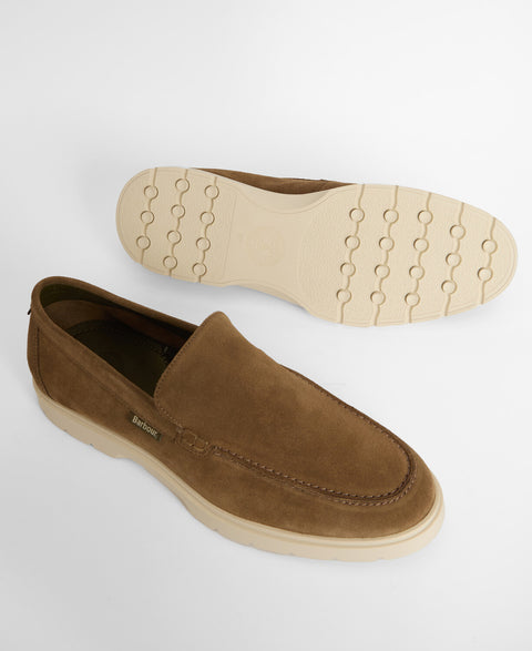 Barbour Taupe Suede Carty Loafer - Red, Denim, Velvet, Suede - View 5