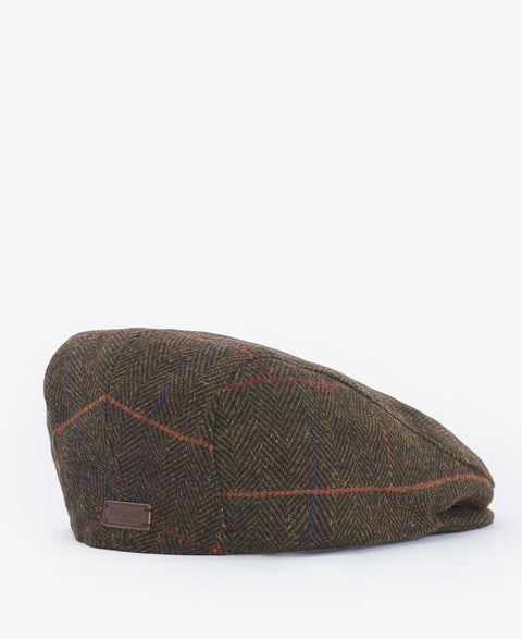 Barbour Olive Herringbone Cheviot Flat Cap 3