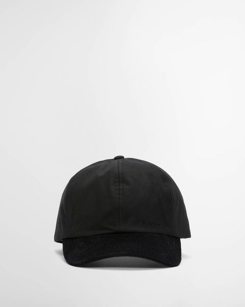 Barbour Black Ashby Cap — front view