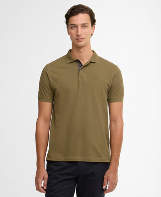 Barbour Olive Pima Cotton Polo - Tan, Cotton, Pima Cotton, Denim, Tailored Fit, Knit - View 9