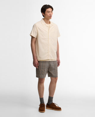 Barbour Off White Parkvale Slub Relaxed Short-Sleeved Shirt - Cotton, Denim, Relaxed Fit, Matte - Alternate View