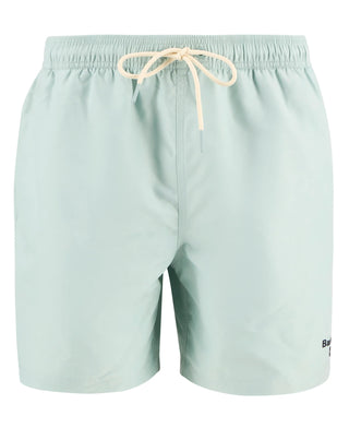 Barbour Mint Blue Water Reactive Leaf Print Swim Shorts - Polyester, Regular Fit