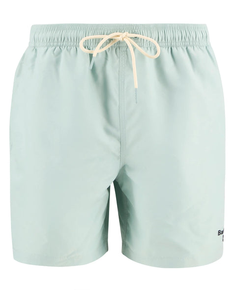 Barbour Mint Blue Water Reactive Leaf Print Swim Shorts - Polyester, Regular Fit