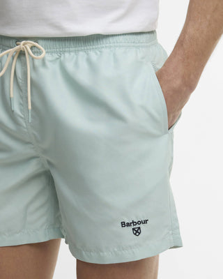 Barbour Mint Blue Water Reactive Leaf Print Swim Shorts - Polyester, Regular Fit - View 5