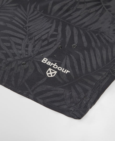Barbour Asphalt Water Reactive Leaf Print Swim Shorts - Grey, Polyester, Regular Fit - Alternate View