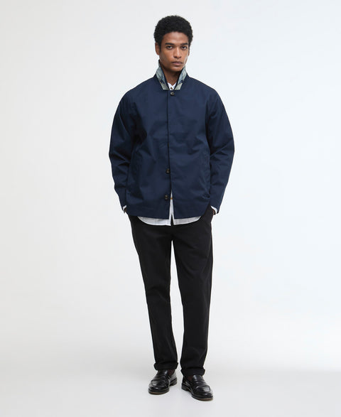Barbour Navy Short Rokig Waterproof Jacket - Cotton, Denim, Polyester, Knit - Alternate View