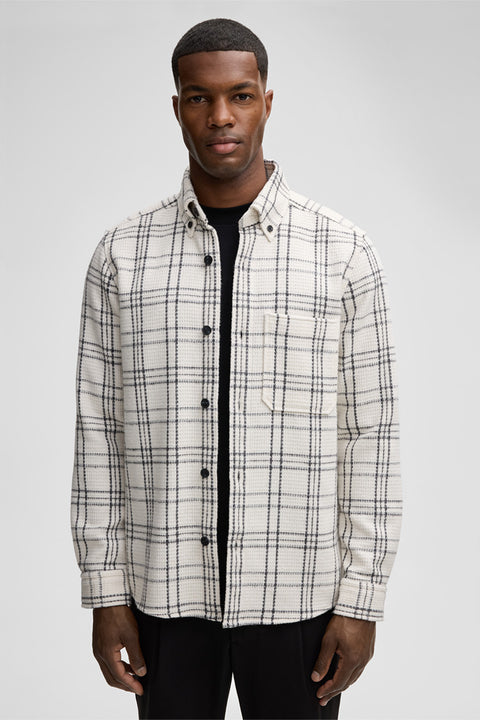 Strellson Off White Nero Overshirt - Polyester, Regular Fit, Check - Alternate View