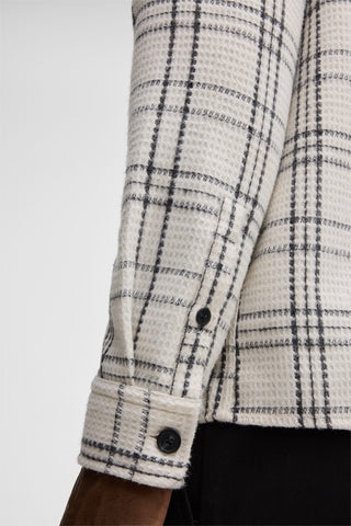 Strellson Off White Nero Overshirt - Polyester, Regular Fit, Check - Back View