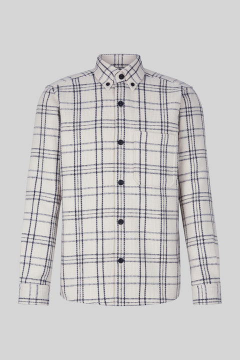 Strellson Off White Nero Overshirt - Polyester, Regular Fit, Check