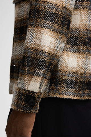 Strellson Black & Beige Check Noel Overshirt - Cotton, Polyester, Regular Fit - Back View