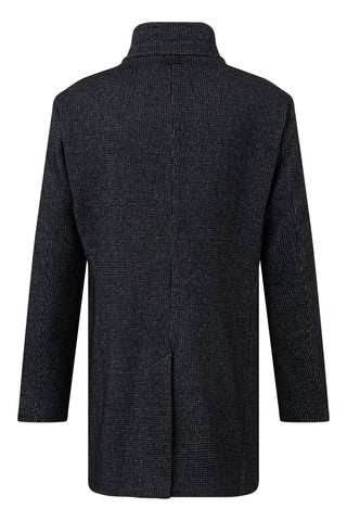 Strellson Charcoal Patterned Finchley Short Coat - Black, Wool, Denim, Oxford, Houndstooth - View 9
