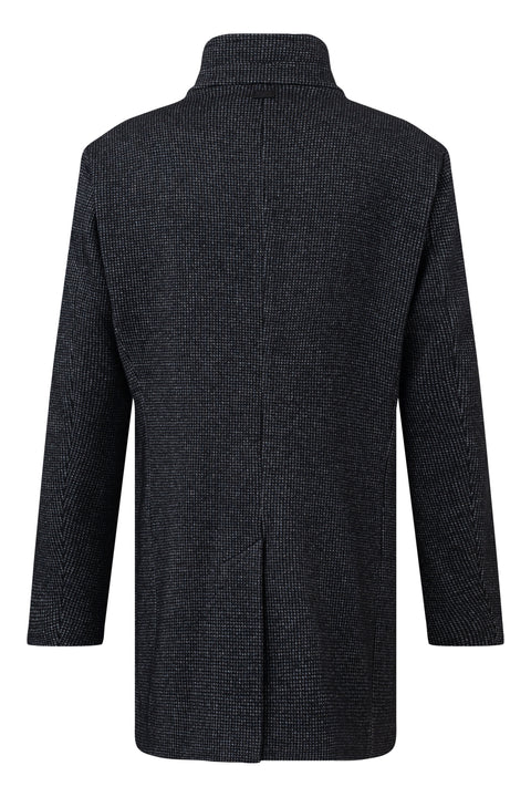 Strellson Charcoal Patterned Finchley Short Coat - Black, Wool, Denim, Oxford, Houndstooth - View 9