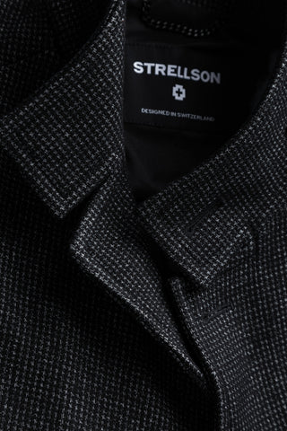 Strellson Charcoal Patterned Finchley Short Coat - Black, Wool, Denim, Oxford, Houndstooth - View 6